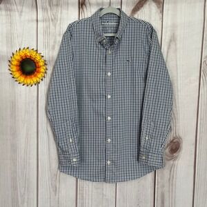 Vineyard Vines Boys Gingham Check Button Down Performance Dress Shirt M 12/14